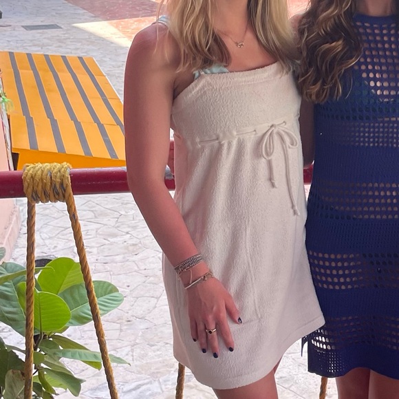 Free People FP Beach Rosie Mini Dress White Terry CoverUp - Picture 4 of 8